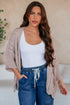 Hollow Pattern Crochet Drop Shoulder Open Front Sweater Cardigan