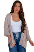 Hollow Pattern Crochet Drop Shoulder Open Front Sweater Cardigan