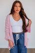 Hollow Pattern Crochet Drop Shoulder Open Front Sweater Cardigan