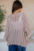 Hollow Pattern Crochet Drop Shoulder Open Front Sweater Cardigan