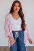 Hollow Pattern Crochet Drop Shoulder Open Front Sweater Cardigan