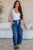 Hollow Pattern Crochet Drop Shoulder Open Front Sweater Cardigan