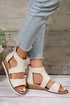 Hollowed Cutout Detail Strappy Flat Gladiator Sandals