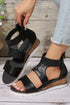 Hollowed Cutout Detail Strappy Flat Gladiator Sandals