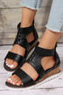 Hollowed Cutout Detail Strappy Flat Gladiator Sandals