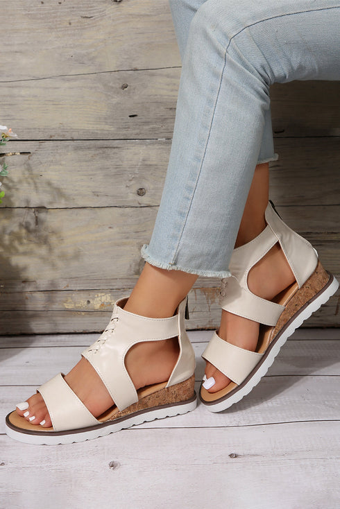 Hollowed Cutout Detail Strappy Flat Gladiator Sandals
