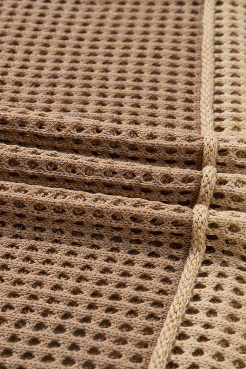 Hollowed Open Knit Pullover Hooded Jumper Sweater
