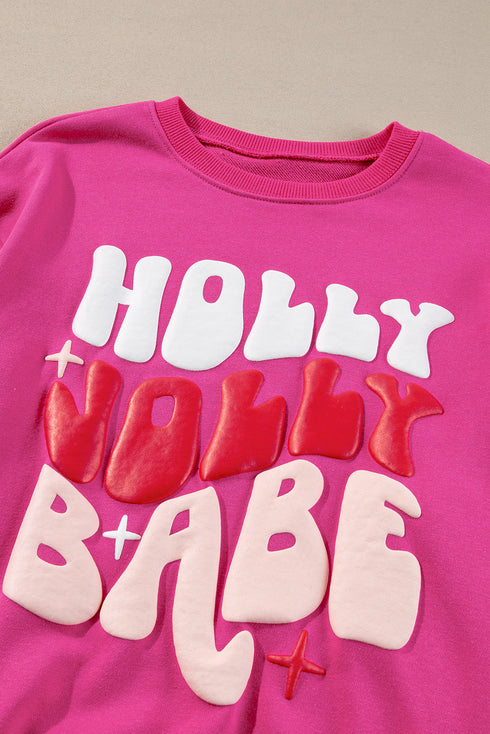 Holly Jolly Babe Graphic Pullover Sweatshirt