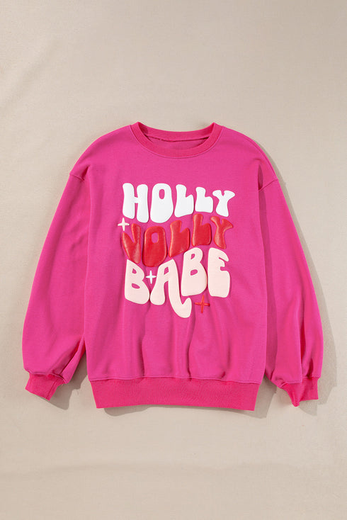 Holly Jolly Babe Graphic Pullover Sweatshirt