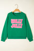 Holly Jolly Chenille Letter Holiday Pullover Sweatshirt