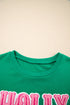 Holly Jolly Chenille Letter Holiday Pullover Sweatshirt