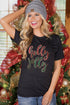 Holly Jolly Glitter Script Holiday Graphic Tee
