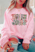 Holly Jolly Graphic Print Crew Neck Pullover Sweatshirt