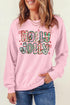 HOLLY JOLLY Patchwork Letter Bow Graphic Sweatshirt