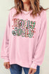 HOLLY JOLLY Patchwork Letter Bow Graphic Sweatshirt