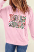 HOLLY JOLLY Patchwork Letter Bow Graphic Sweatshirt