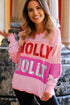Holly Jolly Sequin Graphic Block Stripe Sweater