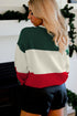 Holly Jolly Sequin Graphic Block Stripe Sweater
