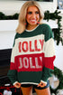 Holly Jolly Sequin Graphic Block Stripe Sweater