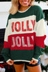 Holly Jolly Sequin Graphic Block Stripe Sweater