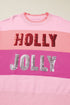 Holly Jolly Sequin Graphic Block Stripe Sweater