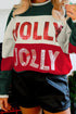 Holly Jolly Sequin Graphic Block Stripe Sweater