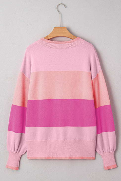 Holly Jolly Sequin Graphic Block Stripe Sweater
