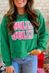 HOLLY JOLLY Towel Embroidered Drop Shoulder Crewneck Sweatshirt