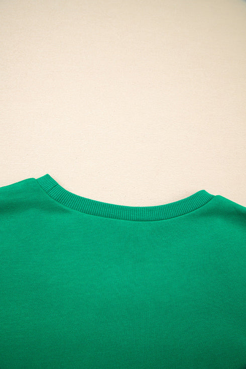 HOLLY JOLLY Towel Embroidered Drop Shoulder Crewneck Sweatshirt