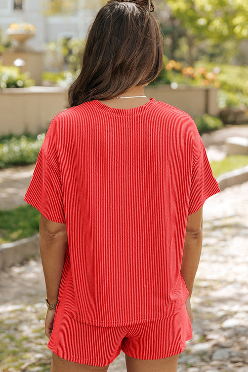 Home Run Style Sequin Baseball Patch Corded Two Piece Short Set