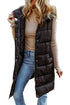 Hooded Long Quilted Vest Coat