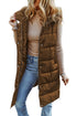 Hooded Long Quilted Vest Coat