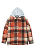 Hooded Plaid Button Front Shacket