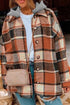 Hooded Plaid Button Front Shacket