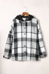 Hooded Plaid Button Front Shacket
