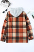 Hooded Plaid Button Front Shacket
