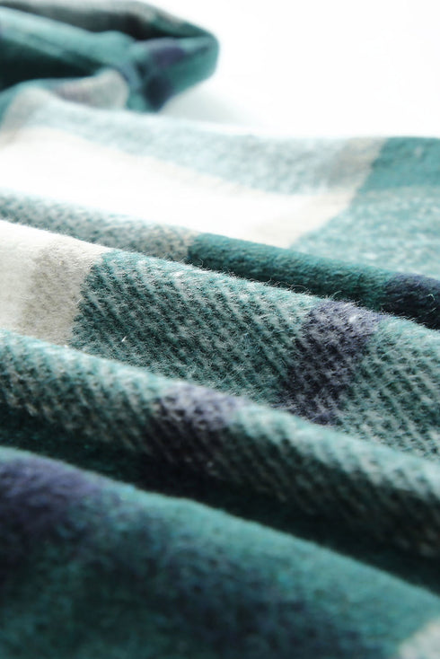 Hooded Plaid Button Front Shacket