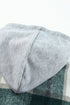 Hooded Plaid Button Front Shacket
