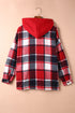 Hooded Plaid Button Front Shacket