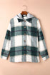 Hooded Plaid Button Front Shacket