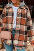 Hooded Plaid Button Front Shacket