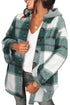 Hooded Plaid Button Front Shacket