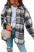 Hooded Plaid Button Front Shacket
