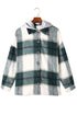 Hooded Plaid Button Front Shacket
