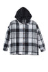 Hooded Plaid Button Front Shacket
