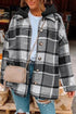 Hooded Plaid Button Front Shacket