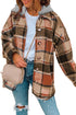 Hooded Plaid Button Front Shacket