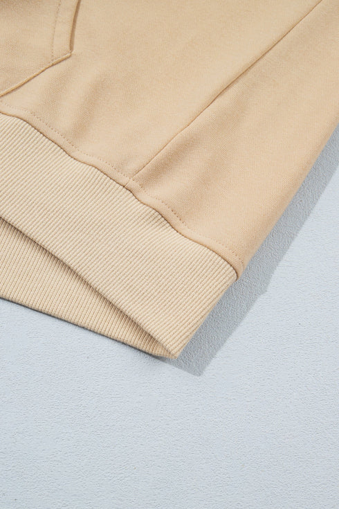 Hooded Zip Up Pattern Free Minimalist Layering Sweatshirt
