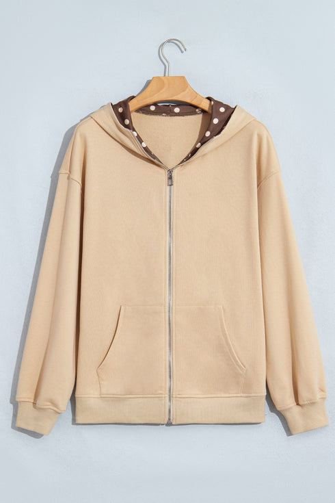 Hooded Zip Up Pattern Free Minimalist Layering Sweatshirt