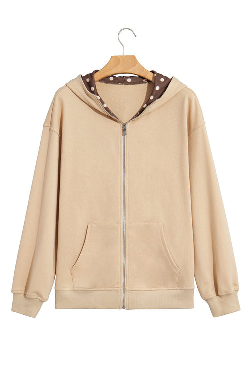 Hooded Zip Up Pattern Free Minimalist Layering Sweatshirt